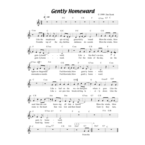 Gently Homeward lead sheet.9.10.15-1