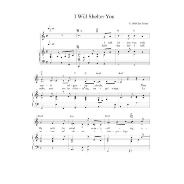 I Will Shelter You Solo Sheet