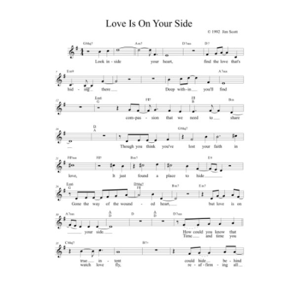 Love is On Your Side Solo Sheet